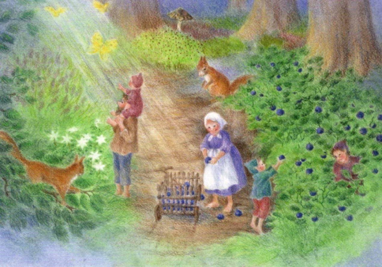 Monika Speck Zwergenfamilie im Wald ginger fairy
