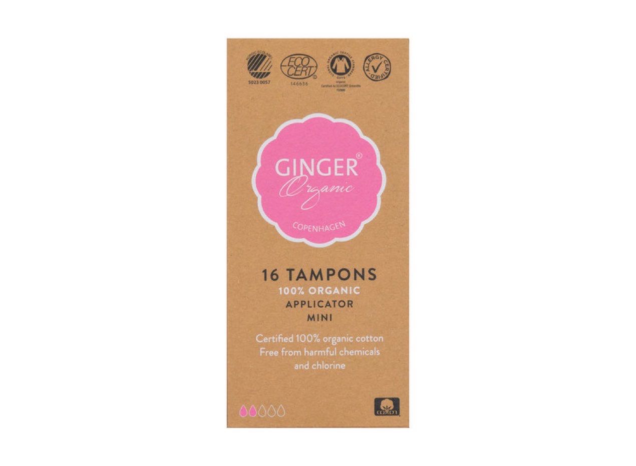 ginger organic tampons mini applicator ginger fairy