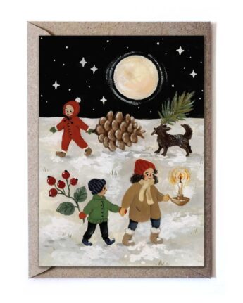 kaart carrying advent ginger fairy