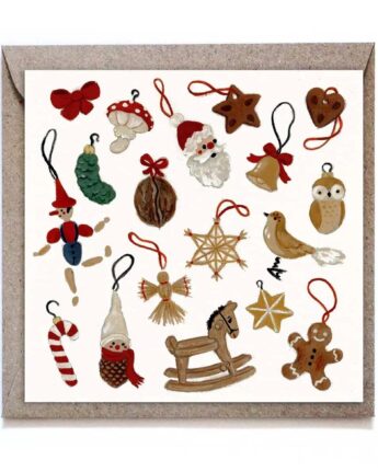 kaart kerstboom versiering ginger fairy