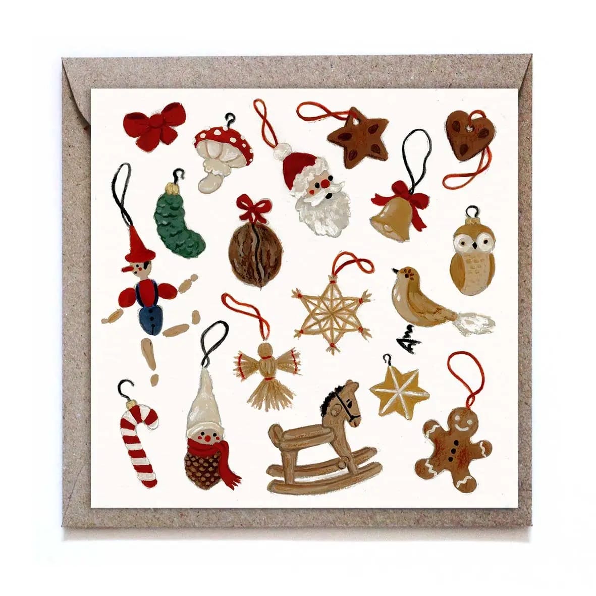 kaart kerstboom versiering ginger fairy